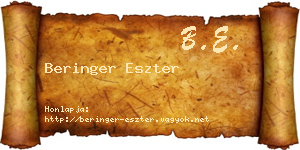 Beringer Eszter névjegykártya